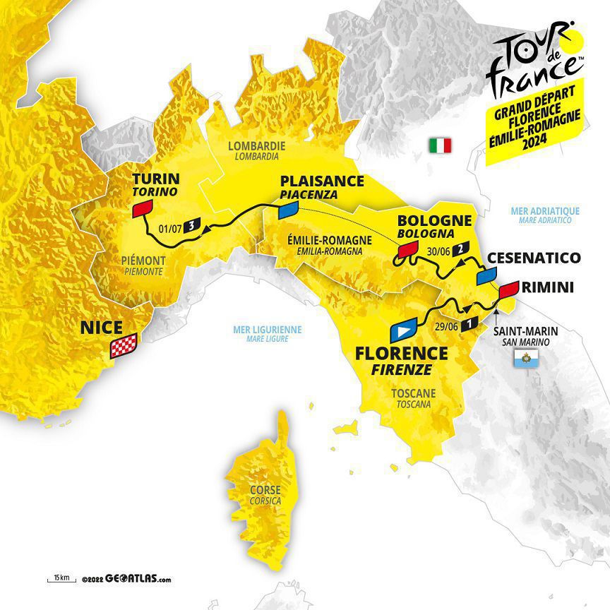 Les étapes du Tour de France 2024